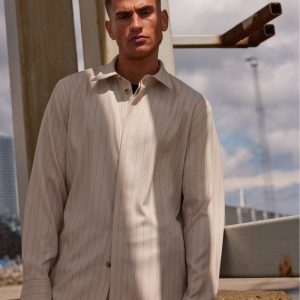 ApricotBBBrent shirt - Light Grey stripes